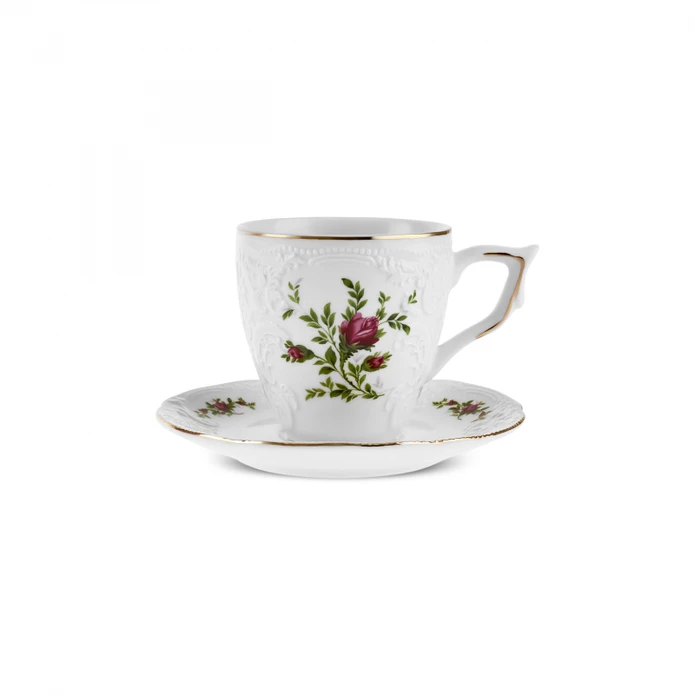 Karaca Vintage Rose Kahve Fincanı ve Tabağı 100 ml