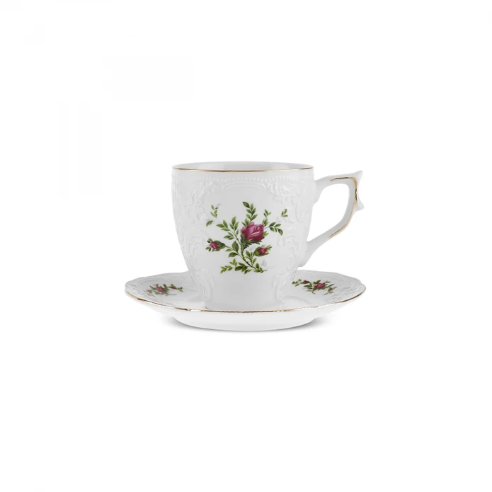 Karaca Vintage Rose Çay Fincanı ve Tabağı 200 ml