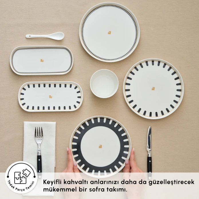 Karaca Stream Bone Kore 22 Parça 6 Kişilik Kahvaltı Takımı