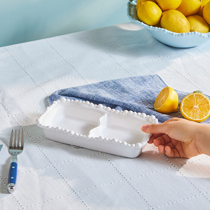 Karaca Perla Melamin Bölmeli Çerezlik Dikdörtgen 23 cm Beyaz