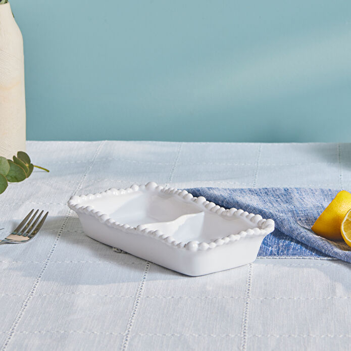 Karaca Perla Melamin Bölmeli Çerezlik Dikdörtgen 23 cm Beyaz