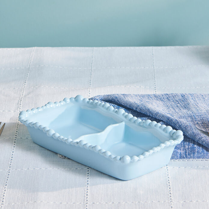 Karaca Perla Melamin Bölmeli Çerezlik Dikdörtgen 23 cm Mavi