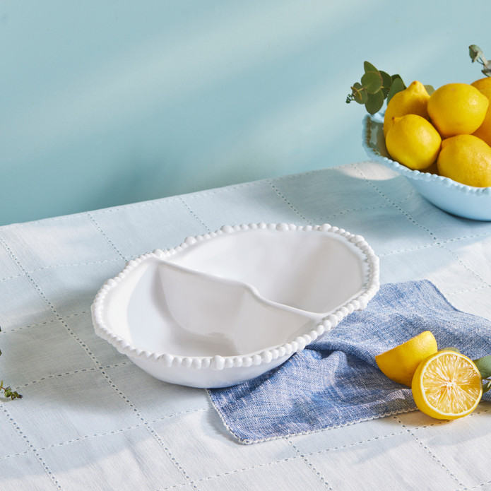 Karaca Perla Melamin Bölmeli Çerezlik Oval 33 cm Beyaz