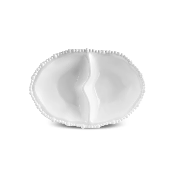 Karaca Perla Melamin Bölmeli Çerezlik Oval 33 cm Beyaz