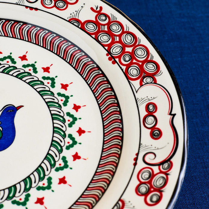 Karaca x Ömür Akkor İznik Kuş Servis Tabağı 26 cm