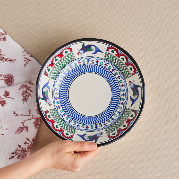 Karaca x Ömür Akkor İznik Balık Salata Kasesi 24 cm