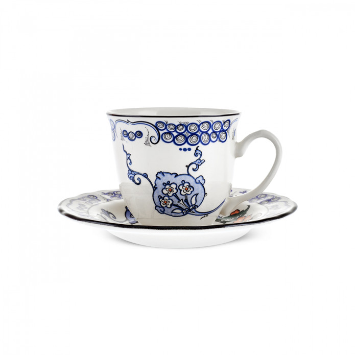Karaca İznik Hatai Çay Fincanı ve Tabağı 200 ml