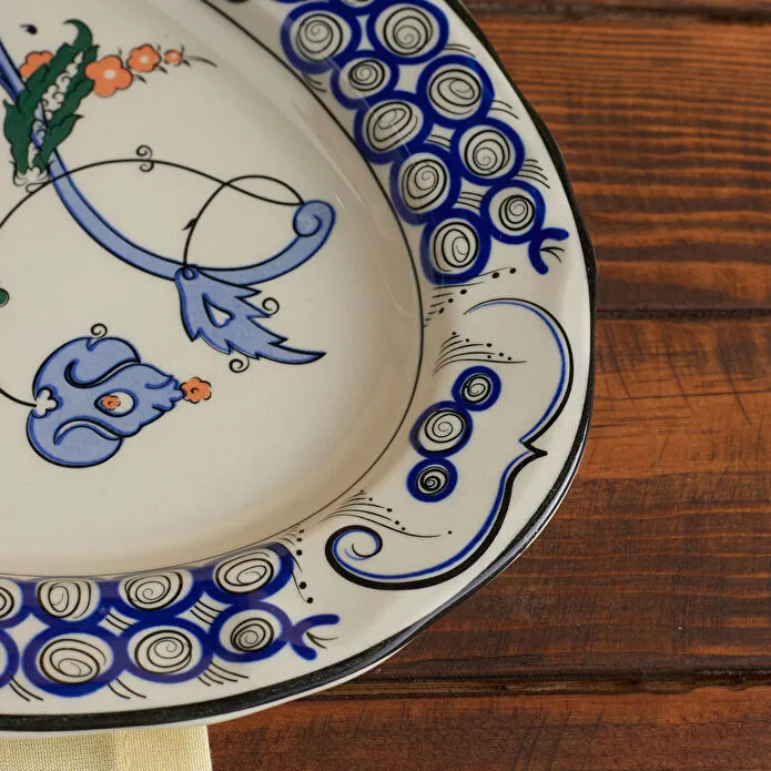 Karaca x Ömür Akkor İznik Hatai Kayık Tabak 30 cm