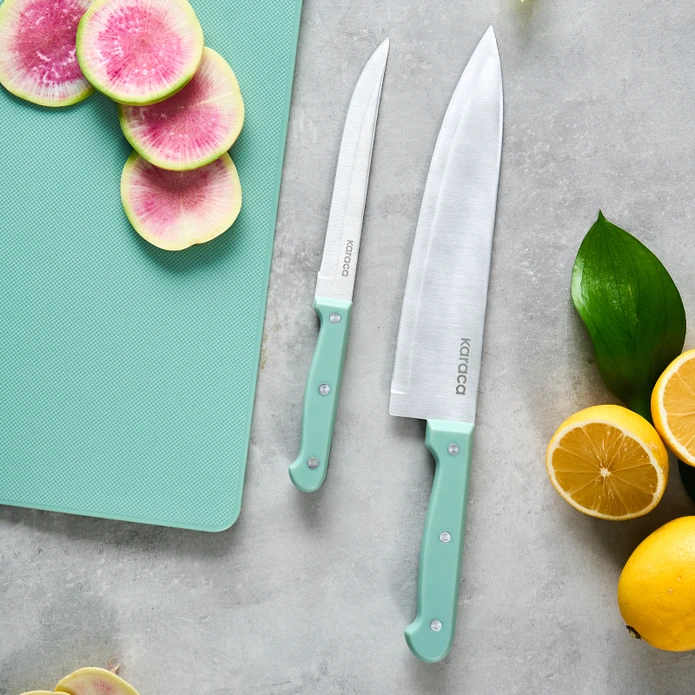 Karaca Sharp 3 in 1 5 Parça Kesme Tahtalı Bıçak Seti Mint