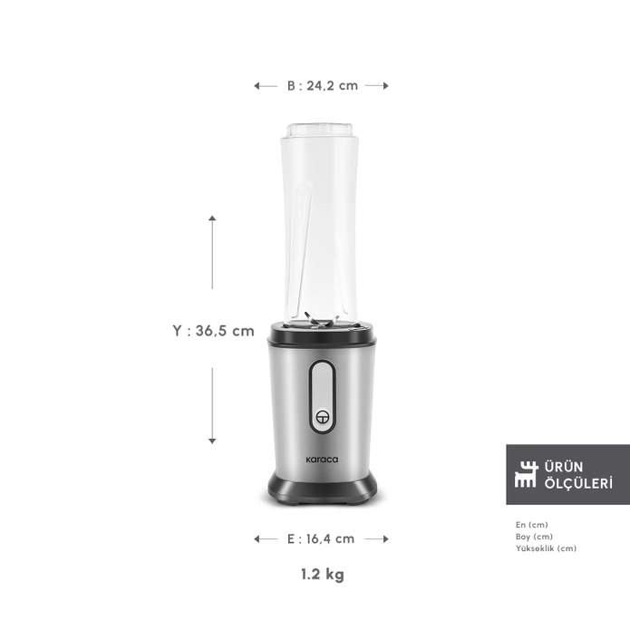Karaca Smooth and Crush Personal Kişisel Smoothie Blender Inox