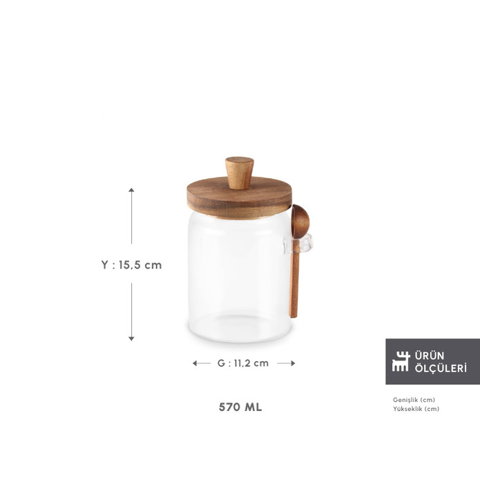 Karaca Mova Akasya Kaşıklı Saklama Kabı 570 ml