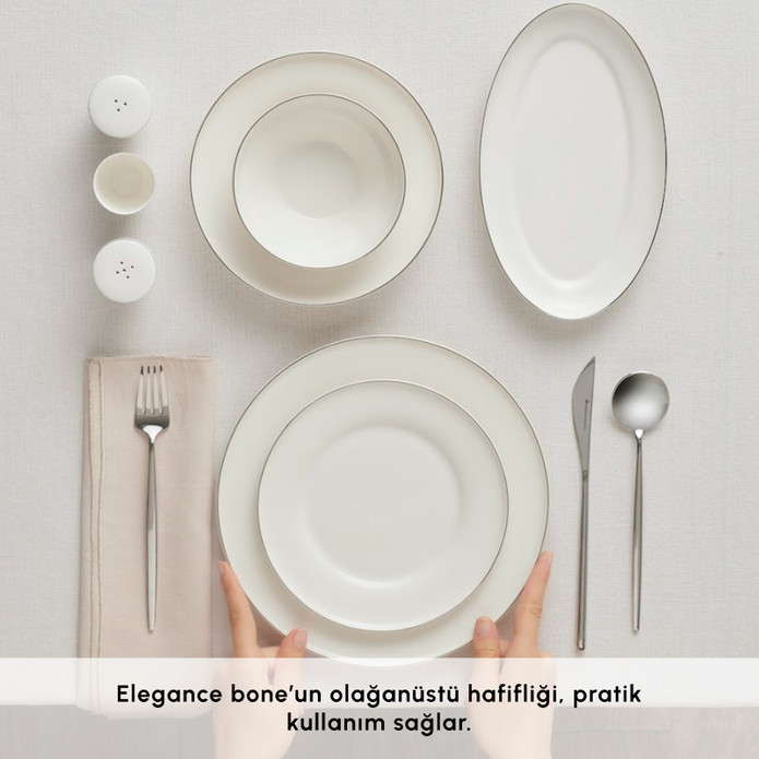 Karaca Elegance Bone Alba 53 Parça 12 Kişilik Yemek Takımı