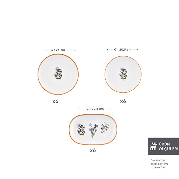 Karaca June 18 Parça 6 Kişilik Kahvaltı Takımı