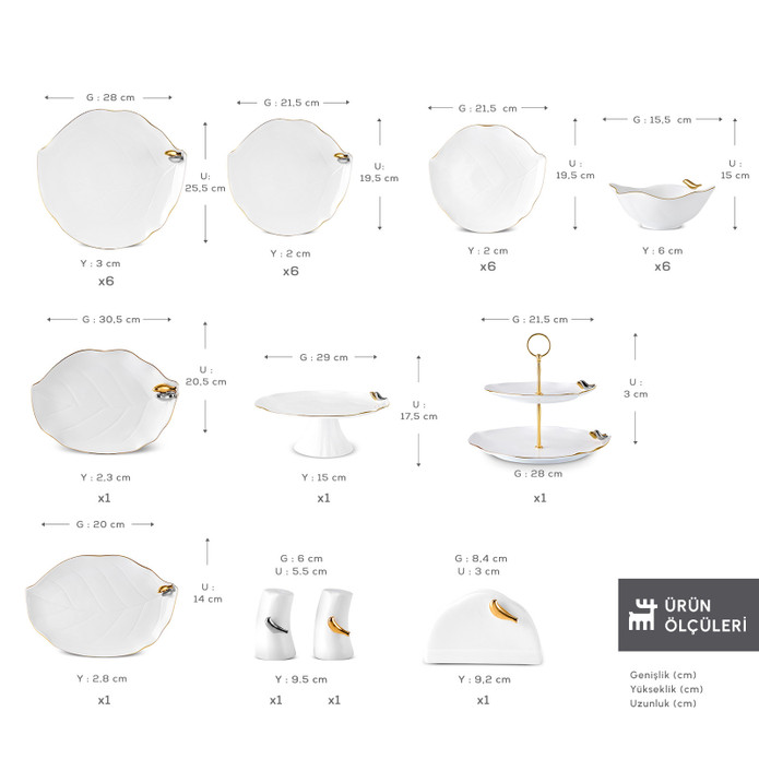 Karaca X Müge Anlı Kuşlu 25 Parça 6 Kişilik Yemek Takımı 