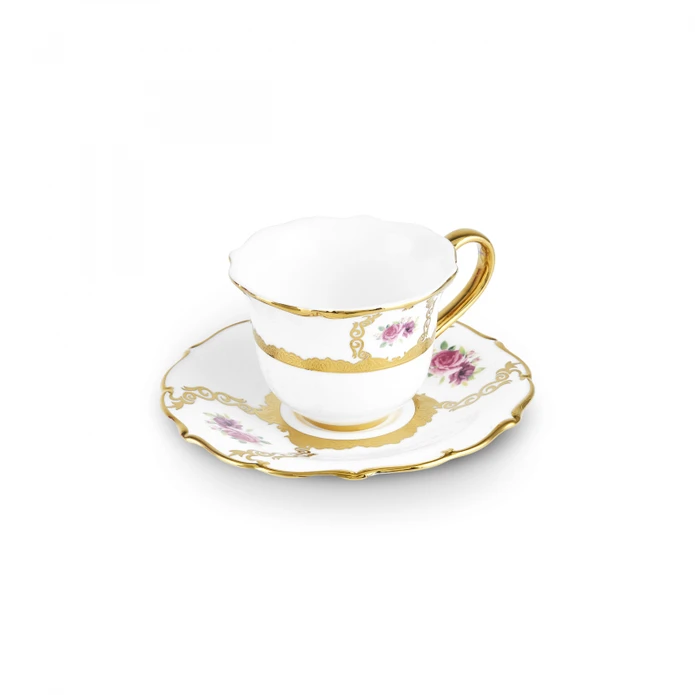 Karaca Royal Bone Elizabeth 6 Kişilik Kahve Fincan Takımı 90 Ml