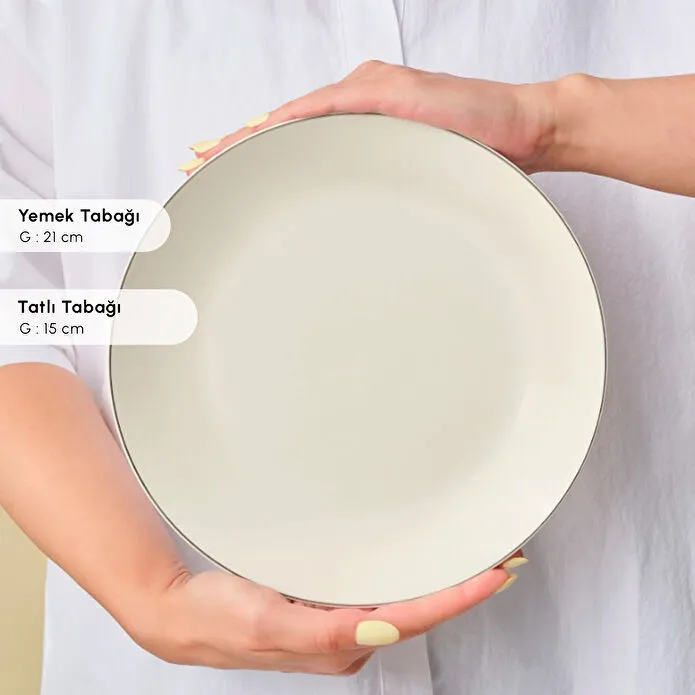 Karaca Elegance Bone New Marcelo 26 Parça 6 Kişilik Kahvaltı Takımı Platin