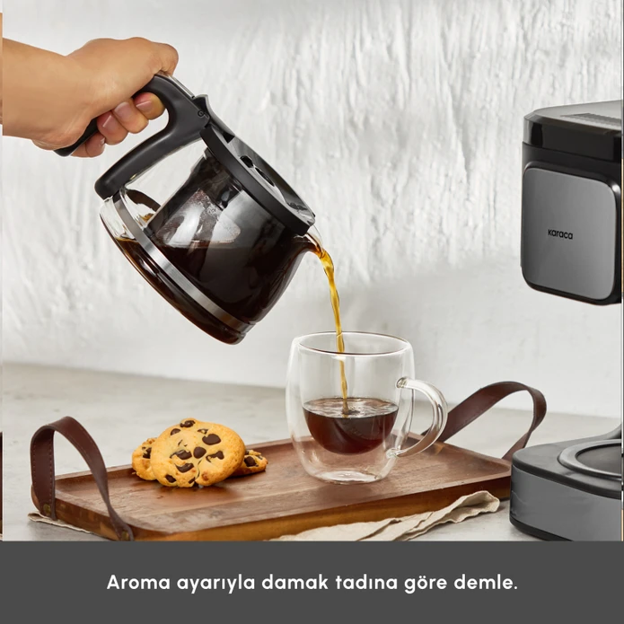 Karaca Just Coffee Aroma 2 in 1 Filtre Kahve Makinesi Space Gray 