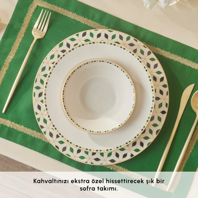 Karaca Forever Bone Almond Tropez 24 Parça 6 Kişilik Yemek Takımı