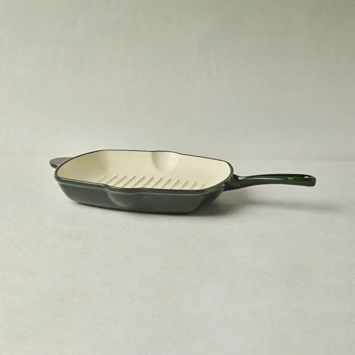 Karaca Heritage Demir Döküm Emayeli Grill Tava Yeşil 26 cm