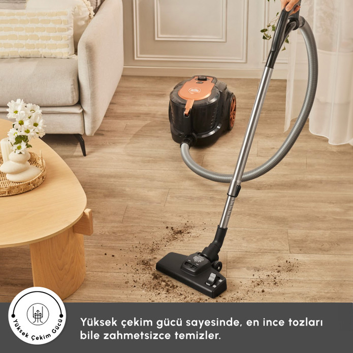 Karaca Vantuz Smax Geniş Toz Hazneli Elektrikli Süpürge Copper 2.8L