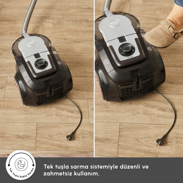 Karaca Vantuz Smax Geniş Toz Hazneli Elektrikli Süpürge Silver 2.8L