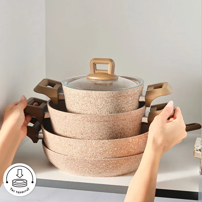 Karaca Biogranit Alice 7 Parça Tencere Seti