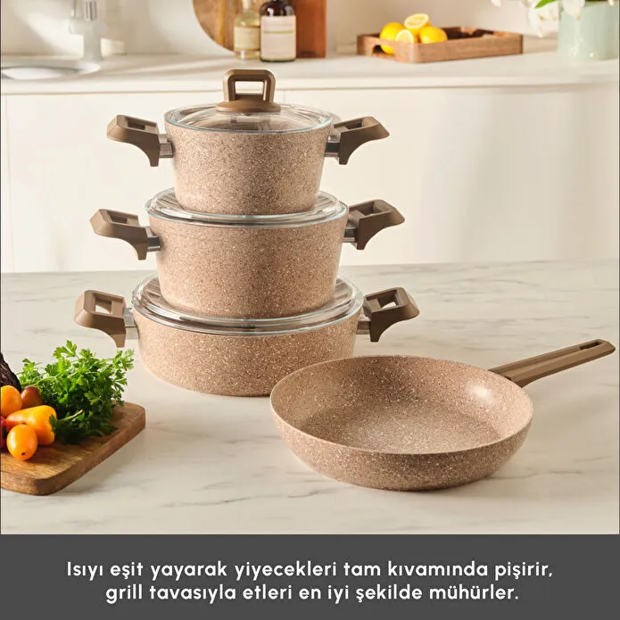 Karaca Biogranit Alice 7 Parça Tencere Seti