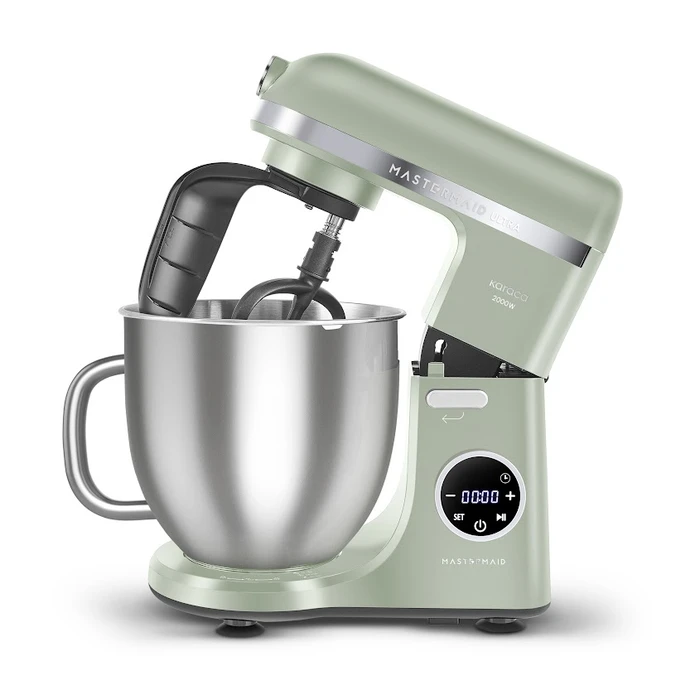 Karaca Mastermaid Chef Ultra D2000W Dijital Ekranlı Hamur Yoğurma Makinesi Cabbage Green 7L