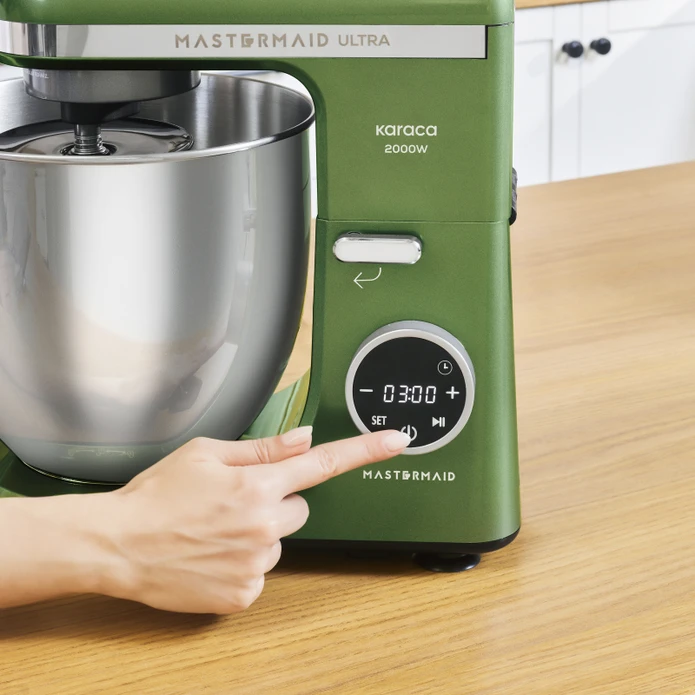 Karaca Mastermaid Chef Ultra D2000W Dijital Ekranlı Hamur Yoğurma Makinesi Emerald Green 7L