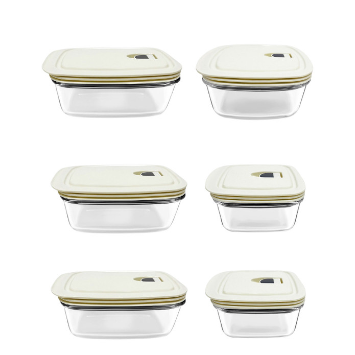 Karaca Cream 6'lı Şeffaf Saklama Kabı Set