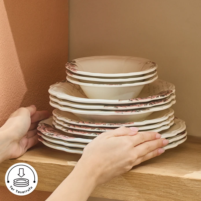 Karaca Roselle 24 Parça 6 Kişilik Yemek Takımı