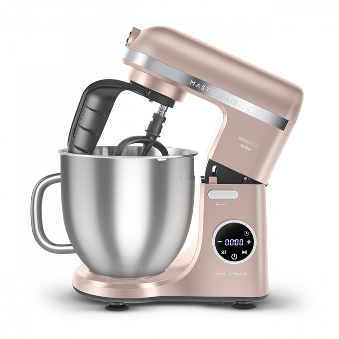 Karaca Mastermaid Chef Ultra D2000W Dijital Ekranlı Hamur Yoğurma Makinesi Pearly Pink 7L