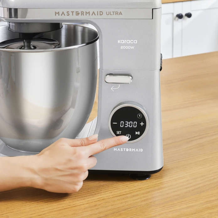Karaca Mastermaid Chef Ultra D2000W Dijital Ekranlı Hamur Yoğurma Makinesi Silver 7L