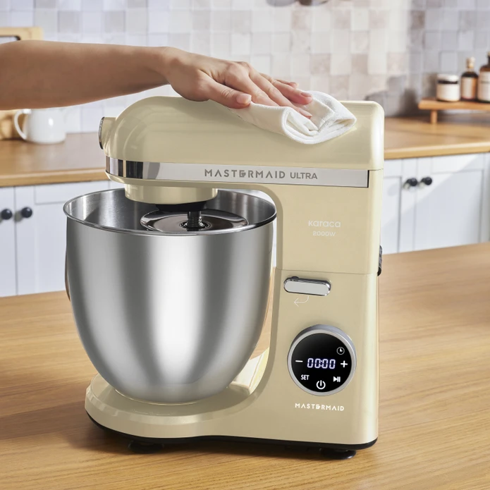 Karaca Mastermaid Chef Ultra D2000W Dijital Ekranlı Hamur Yoğurma Makinesi Mineral Gold 7L