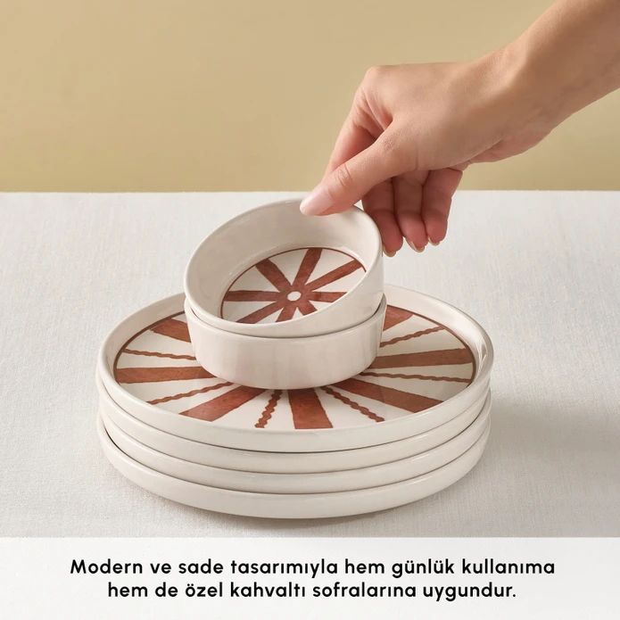 Karaca Solmar 10 Parça 4 Kişilik Kahvaltı Takımı Kahverengi