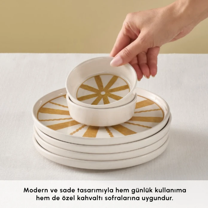 Karaca Solmar 10 Parça 4 Kişilik Kahvaltı Takımı Sarı