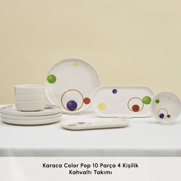 Karaca Color Pop 10 Parça 4 Kişilik Kahvaltı Takımı