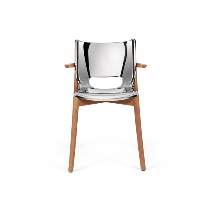 Alessi Poele Kolçaklı Sandalye 53 cm x 56 cm x 81 cm Gümüş