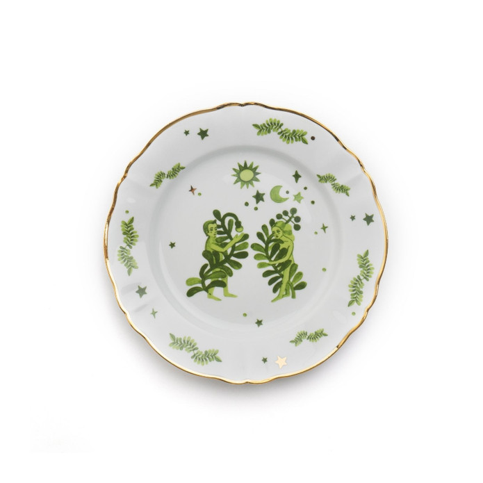 Bitossi Home Fabula Flower Porselen Yemek Tabağı 26,5 cm Yeşil