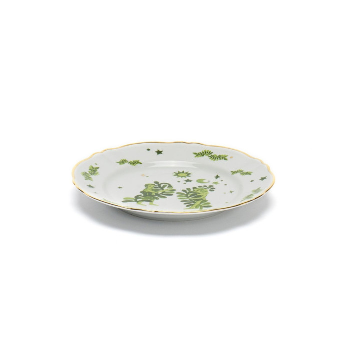 Bitossi Home Fabula Flower Porselen Yemek Tabağı 26,5 cm Yeşil