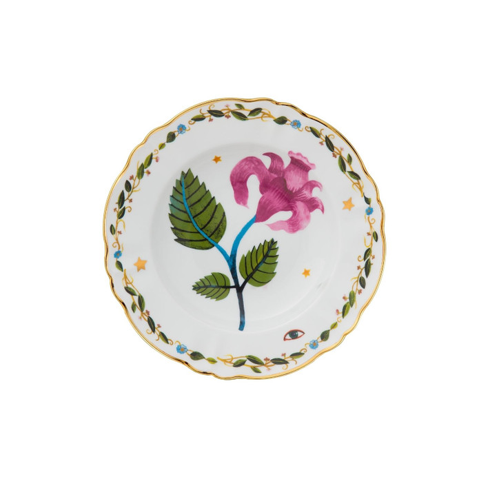Bitossi Home Fabula Floral Porselen Çorba Tabağı 23 cm Pembe