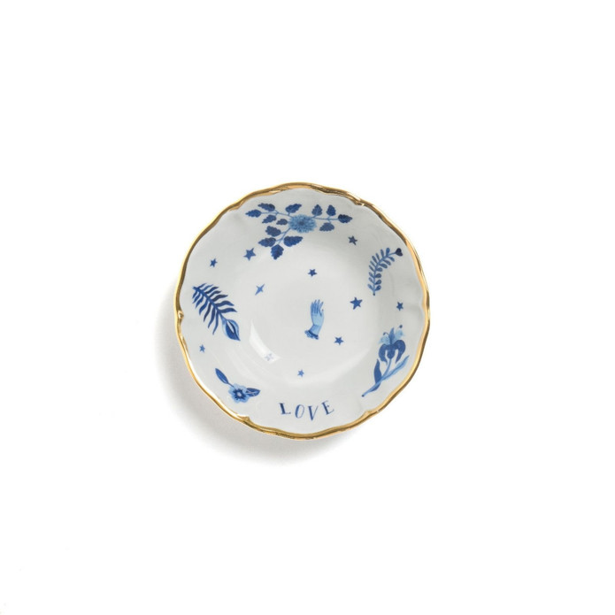 Bitossi Home Fabula Floral Porselen Kase 15,5 cm Mavi
