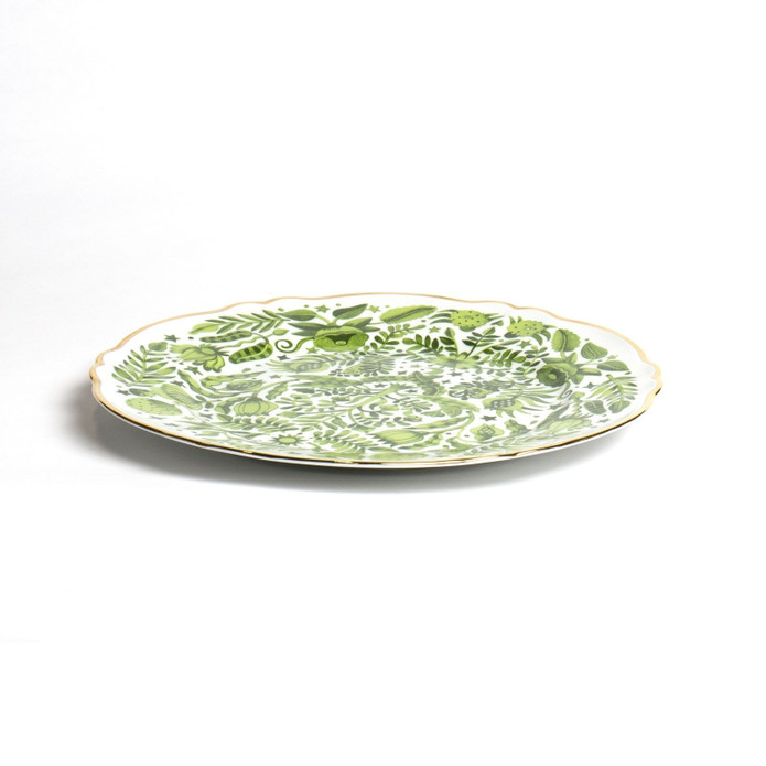 Bitossi Home Fabula Porselen Yuvarlak Tabak 32,5 cm Yeşil