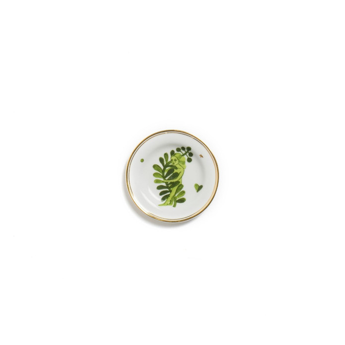 Bitossi Home Fabula Micro Woman Porselen Küçük Tabak 9,5 cm Yeşil