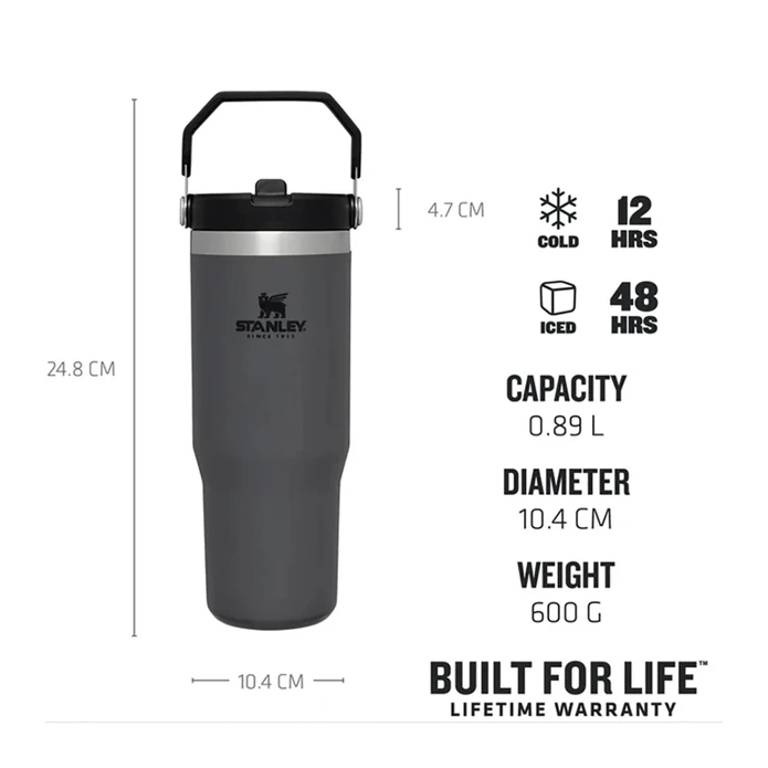 Stanley Iceflow Flıp Straw Tumbler 0,89l Charcoal