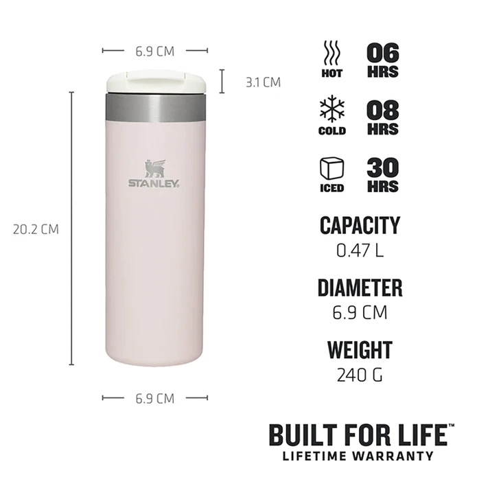 Stanley The Aerolight Transit Mug 0,47 L Rose Quartz Matellic