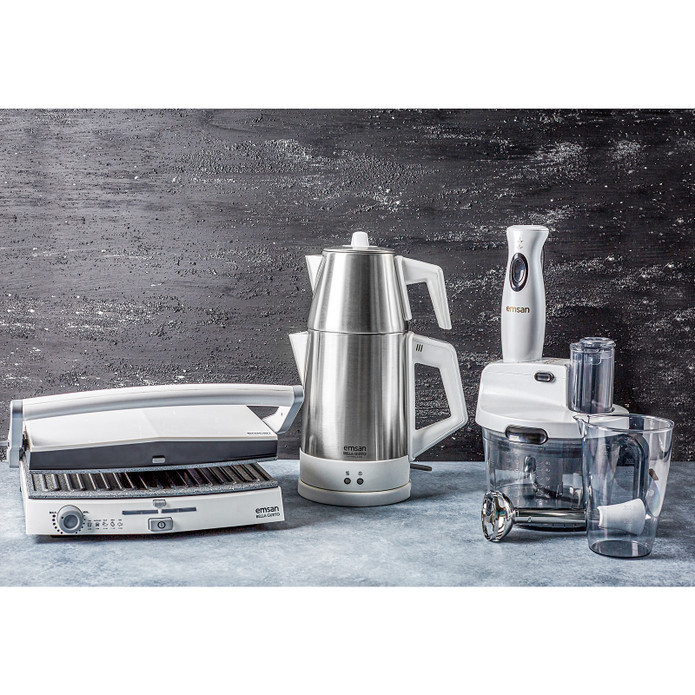 Emsan Bella Gusto Susuz Çalışma Emniyetli Elektrikli Çay Makinesi Beyaz