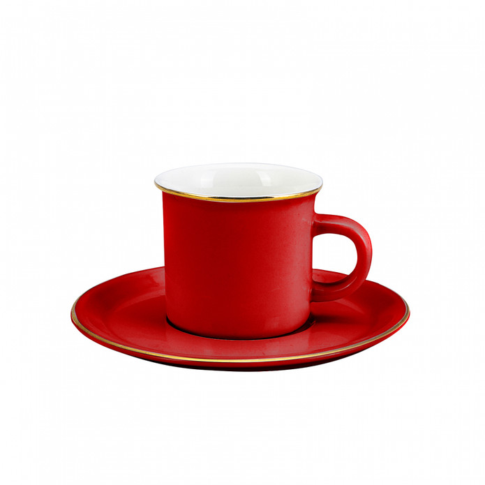 Emsan Kısmet Kırmızı 6 Kişilik Kahve Fincan Takımı 90 ml