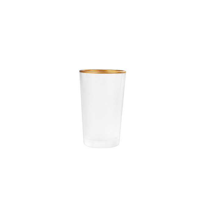 Emsan Firuze Alanya 6lı Beyaz Gold Kahve Yanı Su Bardağı