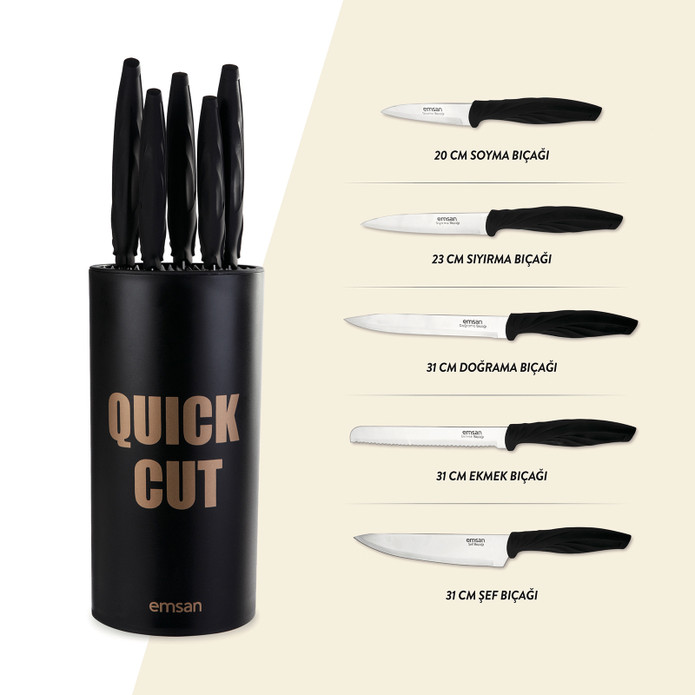 Emsan Quick Cut 6 Parça Bıçak Seti